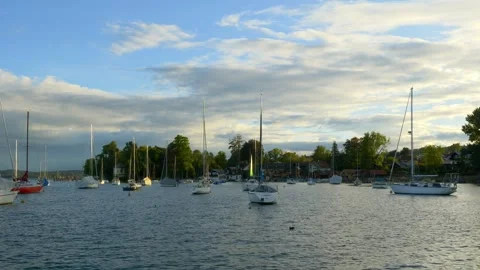 Evening atmosphere at Lake Starnberg Stock Footage 345082101