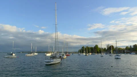 Evening atmosphere at Lake Starnberg Stock Footage 345082105