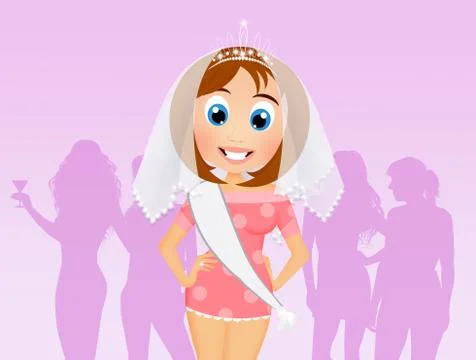 Evening bachelorette party Stock Illustration
