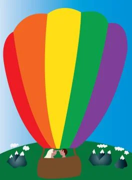 Evening balooning 1 Stock Illustration