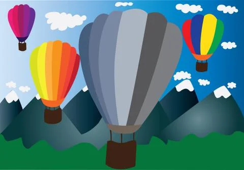 Evening balooning 2 Stock Illustration