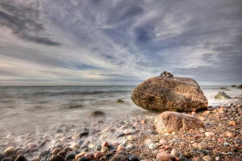 Evening on the baltic coast Stock Photos