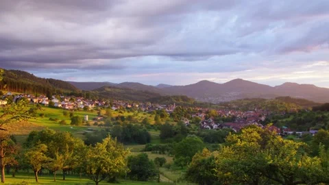 Evening Bavarian landscape Stock Footage 111304163