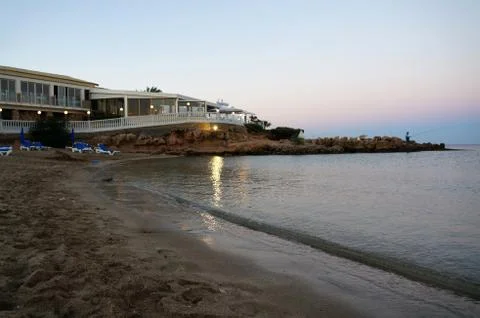 Evening beach cyprus Foto stock