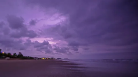 Evening on the beach. Ecuador. 4k time lapse Stock Footage 63844530