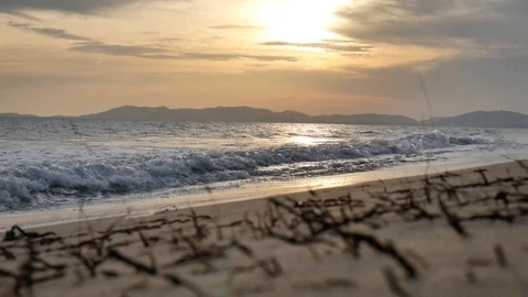 Evening on the beach Stock Footage 96672603