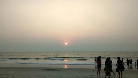 Evening by the beach Video stock 154308783