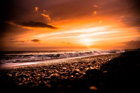 Evening beach Stock Photos