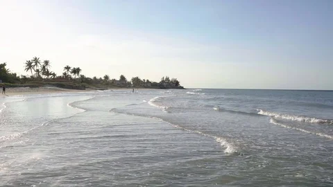 Evening beach. Side view. Stock Footage 72486983