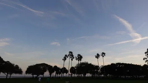 Evening beach sky before sunset at North Shore, St. Petersburg Stock-Footage 168184216