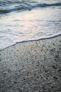 Evening beach at sunset in summer Stock-Fotos