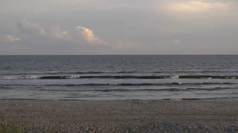 Evening beach waves Stock-Footage 36987764