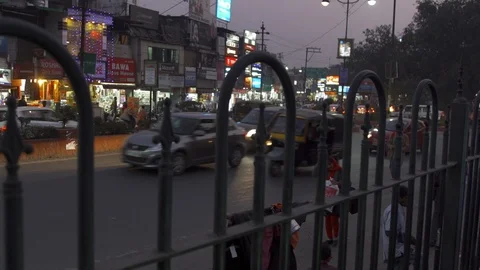 Evening Beautiful view of traffic of India 4k . Stock Footage 124335977