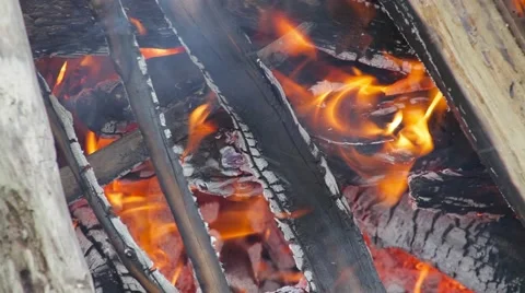 Evening bonfire Stock Footage 50885394