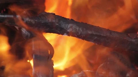 Evening bonfire Stock Footage 50885578