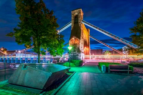 Evening on the boulevards on the Oder river in Wrocław. The most known landmark Foto stock