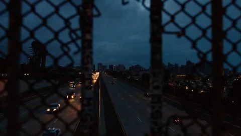 Evening Bridge Time-Lapse Downtown San Diego Stock Footage 90069115