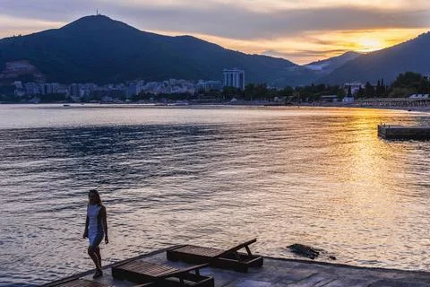 Evening in Budva Stock Photos