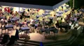 Evening buffet breakfast in Cypriot three stars hotel in open air terrace HD Footage
