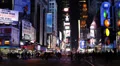 Evening Busy Street Times Square New York City Night Ads Neon LCD Advertising HD Footage