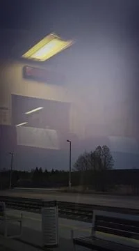 Evening calm view from the train window Stock Photos