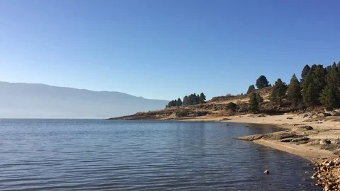 Evening at Cascade Lake in the Fall Stock Footage 79736751