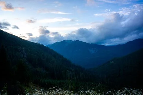 Evening in the Cascade Mountain Range Stock Photos