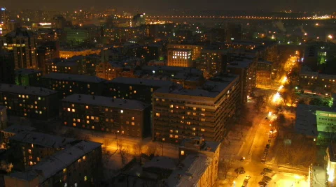 Evening city 1 Stock Footage
