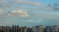 Evening city buildings timelapse, dusk houses long shadows, dawn HD Footage