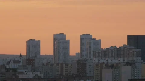 Evening city. clouds float. timelapse.Minsk, Belarus Stock-Footage 64569219