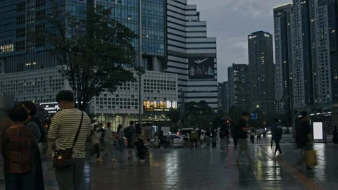 Evening city crowded street hyper lapse Vídeos de archivo 209146613
