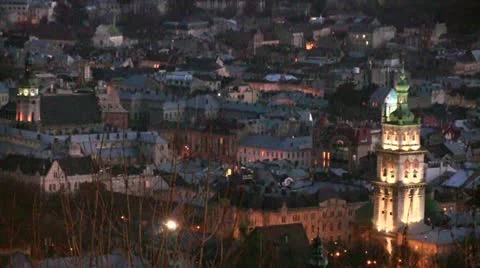 Evening city Stock Footage 10888976