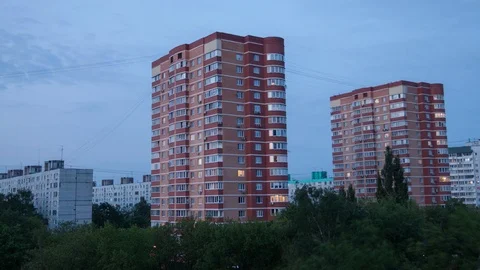 Evening in the city Stock Footage 113293143