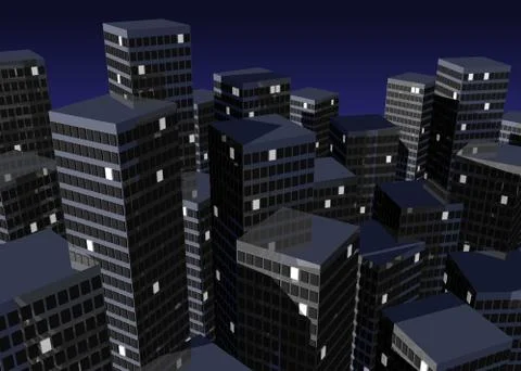 Evening City Stock Illustration