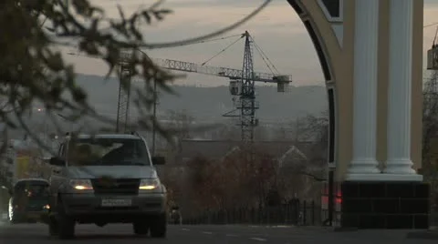 An evening city lights Stock Footage 10840788