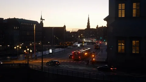 Evening city lights Stock Footage 105364118