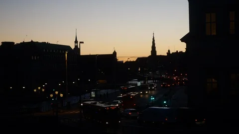 Evening city lights Stock Footage 105365768