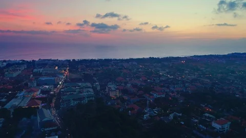 Evening city on the ocean Stock Footage 108803778