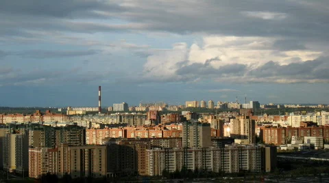 Evening city panorama (timelapse) Stock Footage 852736