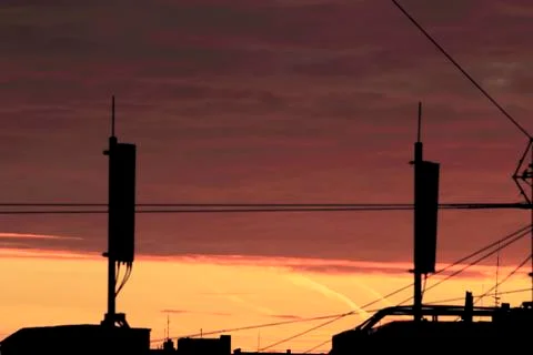Evening city Stock Photos