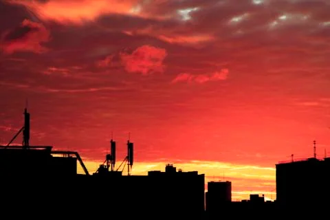 Evening city Stock Photos