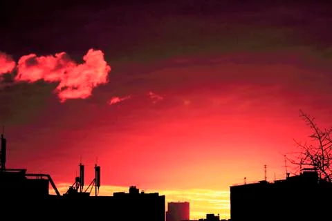 Evening city Stock Photos