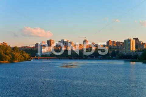 Evening city Stock Photos