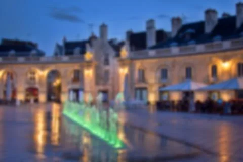 Evening city square in the backlight Stock Photos