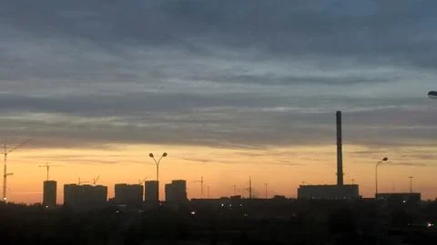 Evening City Sunset Stock Photos