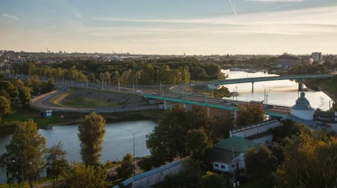 Evening in the city of Yaroslavl Stock Footage 67500745