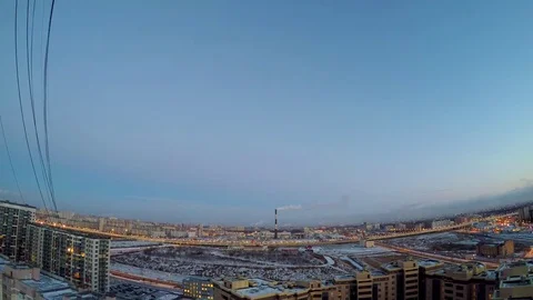 Evening cityscape time lapse, St. Petersburg, Russia Stock Footage 70140222