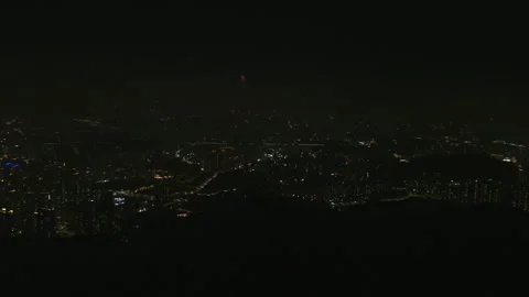 Evening cityscape viewed from above Stock Footage 337148102
