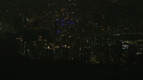 Evening cityscape viewed from above Stock Footage 337148107