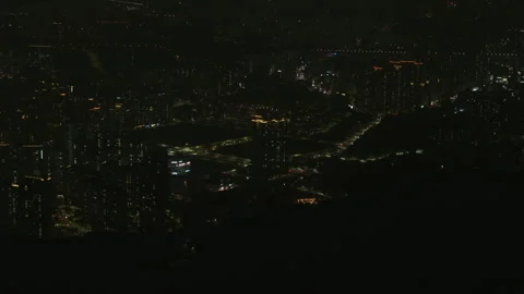 Evening cityscape viewed from above Stock Footage 337148132
